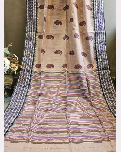 PRINT COTTON TUSSAR KALKA SAREE 03