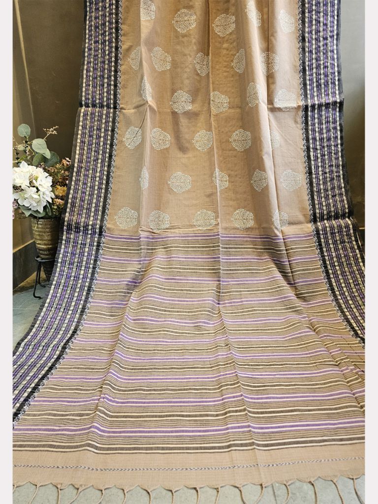 PRINT COTTON TUSSAR KALKA SAREE 04