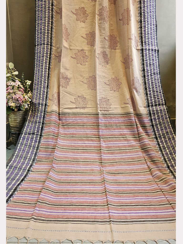 PRINT COTTON TUSSAR KALKA SAREE 05