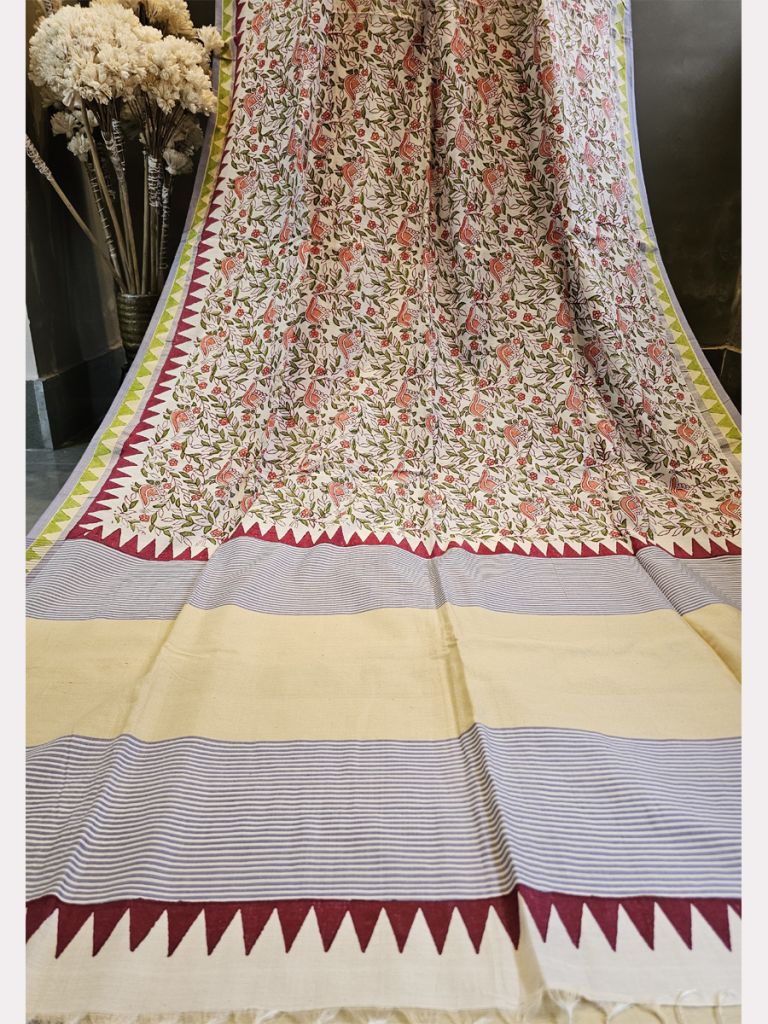PRINT TUSSAR COTTON SAREE 01