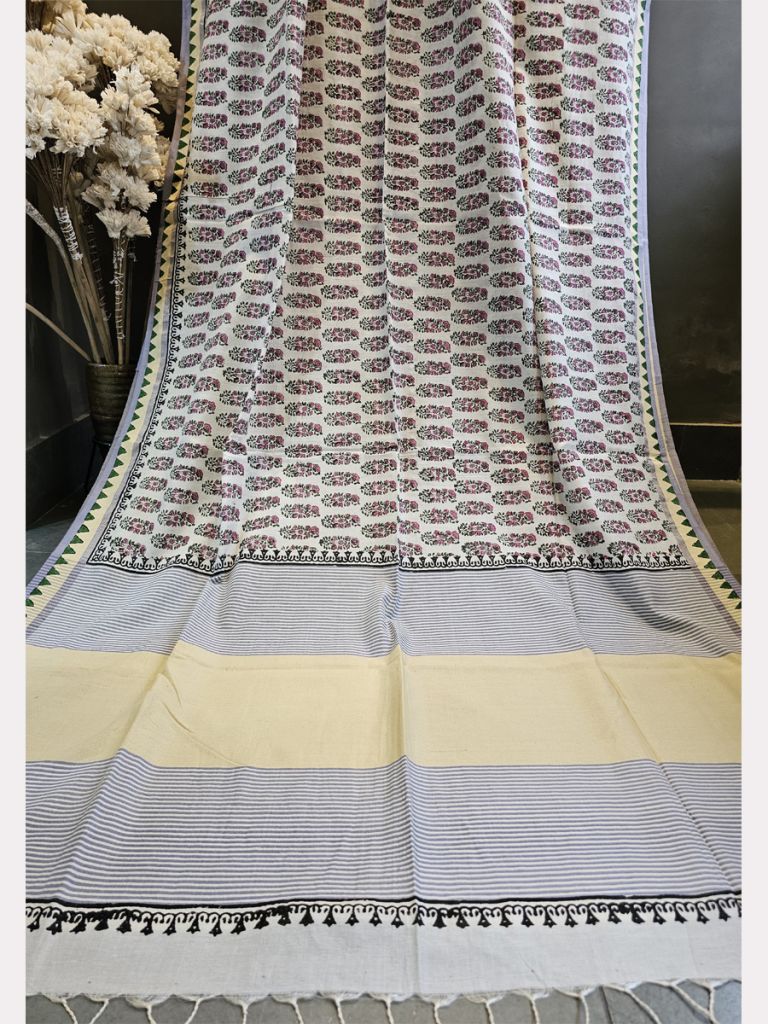 PRINT TUSSAR COTTON SAREE 02