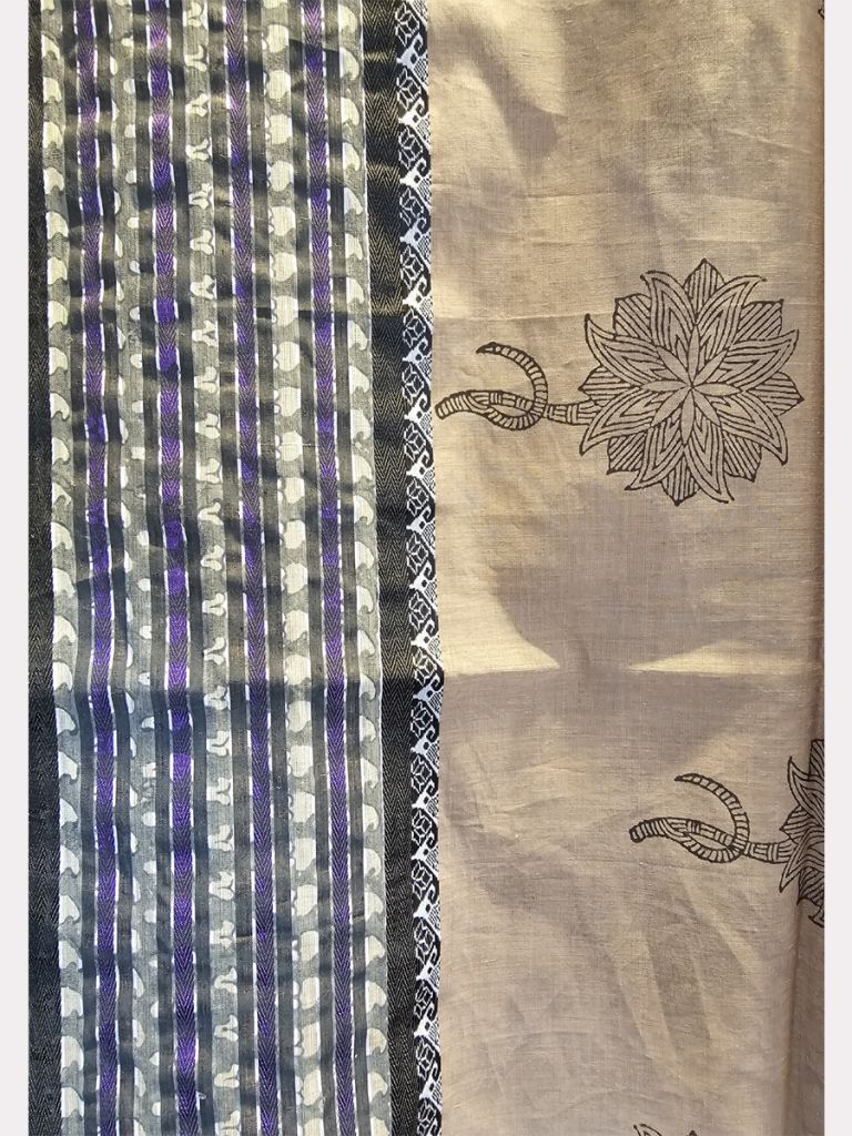 PRINT COTTON TUSSAR KALKA SAREE 01