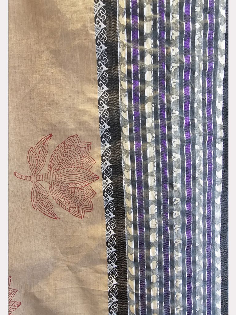 PRINT COTTON TUSSAR KALKA SAREE 02