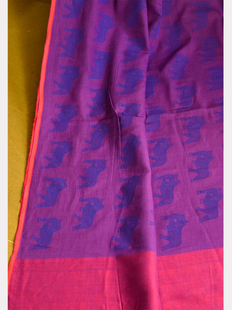 BAGH BAHADUR (PRINT CHECK SAREE) 02