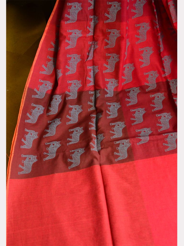 BAGH BAHADUR (PRINT CHECK SAREE) 03