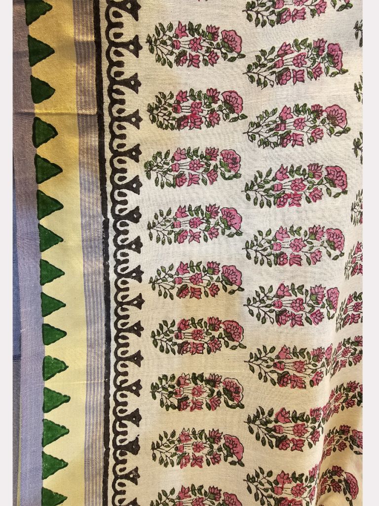 PRINT TUSSAR COTTON SAREE 02