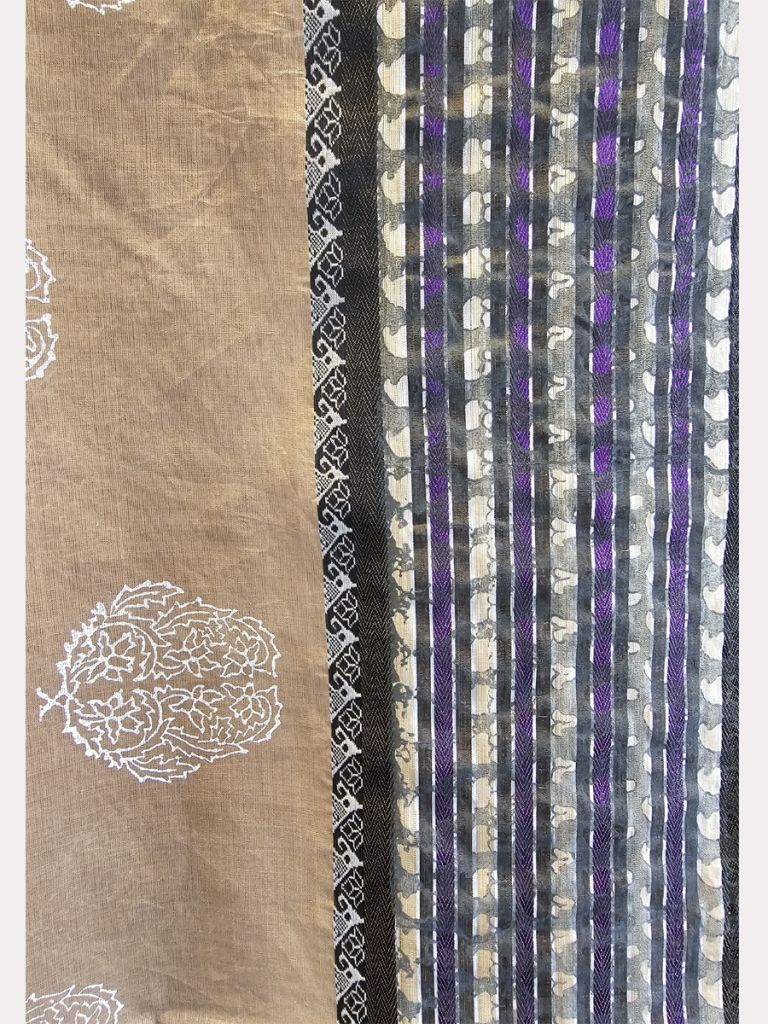 PRINT COTTON TUSSAR KALKA SAREE 04